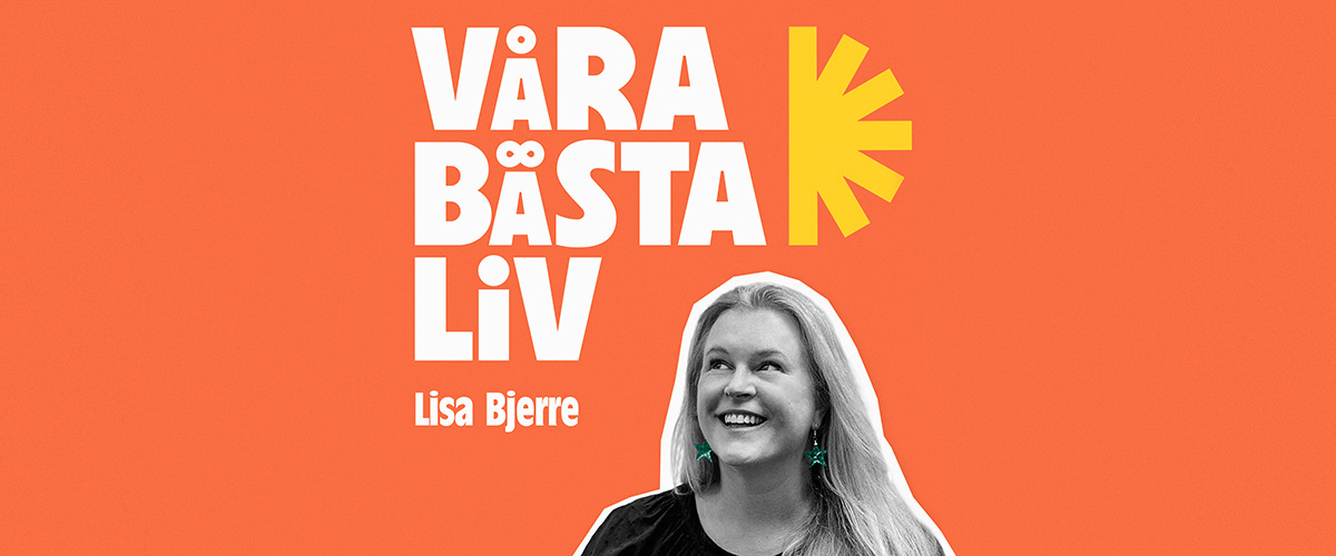 Våra bästa liv, header med logotypen och programledaren Lisa Bjerre